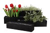 WOOD RECTANGLE BLACK 43X10X9CM