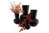 DJEDDA VASE FLAT MAT BLACK 21X29CM