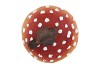 MUSHROOM WITH BIRD POLYSTONE 8X8X16CM