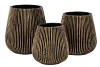 STRIPES BLACK GOLD POT 16X17CM NM