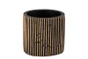 STRIPES BLACK GOLD CYLINDER POT 11X10CM NM