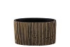 STRIPES BLACK GOLD OVAL POT 15X9X9CM NM