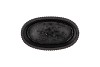STRIPES BLACK GOLD OVAL POT 15X9X9CM NM