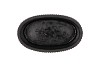 STRIPES BLACK GOLD OVAL POT 19X10X10CM NM