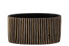 STRIPES BLACK GOLD OVAL POT 23X12X11CM NM