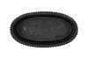 STRIPES BLACK GOLD OVAL POT 23X12X11CM NM