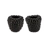 RASPBERRY VASE BLACK 14X13CM