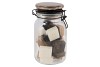 AMBER GLASS JAR WITH LID ROSE 11X22CM