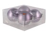GLASS BALL ROSTED LILA 100MM P/4