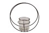 METAL RACK GREY CIRCLE GLASS 11X25CM