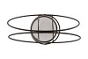 METAL RACK GREY CIRCLE GLASS 11X25CM