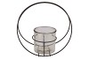 METAL RACK GREY CIRCLE GLASS 13X28CM