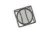 METAL RACK GREY SQUARE GLASS 8X10CM