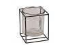 METAL RACK GREY SQUARE GLASS 10X12CM