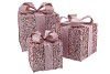 SPARKLE PINK GIFTBOX WITH LED S/3 25X20CM