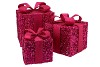 SPARKLE PINK GIFTBOX WITH LED S/3 25X20CM