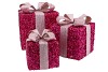 SPARKLE PINK GIFTBOX WITH LED S/3 25X20CM