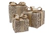 SPARKLE BLACK/GOLD GIFTBOX WITH LED S/3 25X20CM