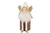 FLUFFY ENGEL ZITTEND WHITE/GOLD 7X10X15CM