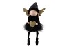 FLUFFY ENGEL STAAND BLACK/GOLD 17X10X35CM