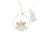 FLUFFY ENGEL HANGEND WHITE GOLD 17X4X31CM