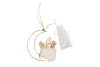 FLUFFY ENGEL HANGEND WHITE/GOLD 14X4X18CM