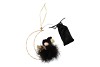 FLUFFY ENGEL HANGEND BLACK/GOLD 14X4X18CM