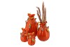 BIRD VASE ORANGE 13X13X19CM