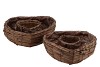 WICKER PLANTER HEART 35X35X11CM S/2