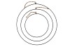 METAL CIRCLE BLACK WITH ROPE 48CM