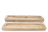 WOOD NATURAL TRAY RECTANGLE 55X21X4CM S/2 NM
