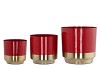 MADRAS BORDEAUX POT METAAL S/3 15X15CM