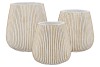 STRIPES WHITE GOLD POT 16X17CM NM