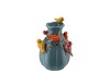 BIRD VASE BLUE 12X12X15CM