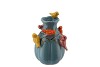 BIRD VASE BLUE 13X13X19CM