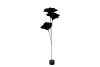 SILK FEATHER FLOWER BLACK 3 OP VOET 45CM NM