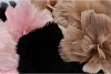 SILK FEATHER FLOWER BLACK 3 OP VOET 45CM NM
