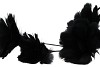 SILK FEATHER FLOWER BLACK 5 OP STEEL 85CM NM