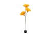 SILK FEATHER FLOWER YELLOW 3 OP VOET 45CM NM