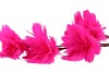 SILK FEATHER FLOWER FUCHSIA 5 OP STEEL 85CM NM