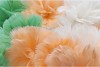 SILK FEATHER FLOWER WHITE 5 OP STEEL 85CM NM