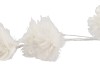 SILK FEATHER FLOWER WHITE 7 OP STEEL 95CM NM