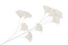 SILK FEATHER FLOWER WHITE 9 OP STEEL 110CM NM