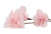 SILK FEATHER FLOWER PINK 3 OP VOET 45CM NM
