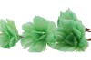 SILK FEATHER FLOWER PISTACH 5 OP STEEL 85CM NM