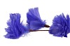 SILK FEATHER FLOWER PURPLE 3 OP STEEL 80CM NM