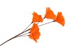 SILK FEATHER FLOWER ORANGE 5 OP STEEL 85CM NM
