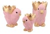 EASTER CHICKEN-BOWL PINK 14X9,5X14CM NM