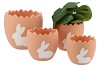 EASTER RABBIT POT ORANGE 11X11X10,5CM NM