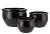 MALAYSIA SHINY BLACK BOWL 32X21CM S/3
